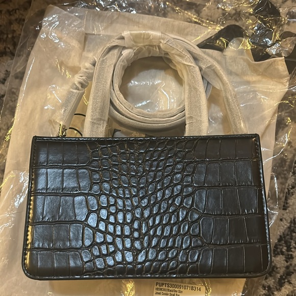 Puppets and Puppets Jewel Cookie Croc-embossed Small Bag - Picture 5 of 6